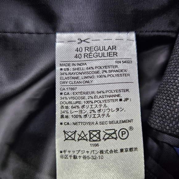 Banana Republic Mens Blazer Nailshead 40R Charcoal Gray 792939 Slim Suit Jacket - Picture 10 of 16